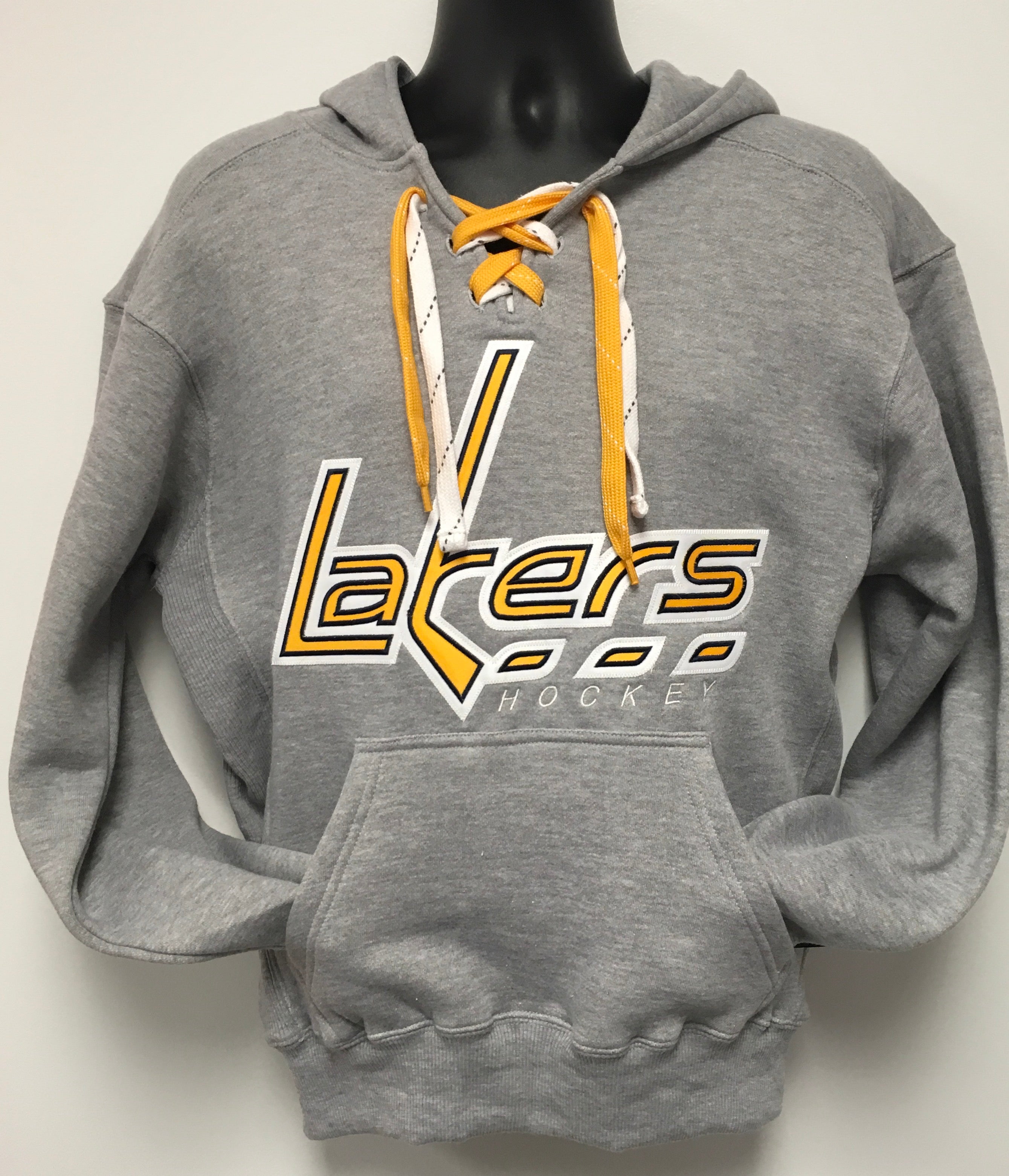 DLC Hockey Lace Up Hoodie - Grey — Pursley Embroidery & Design